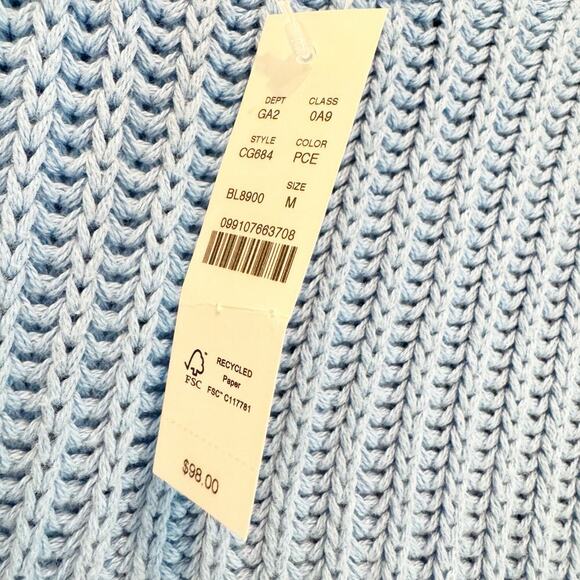 J.CREW Women's Cerulean Heritage Cotton Fisherman Crewneck Sweater Size M NWT - Picture 11 of 12